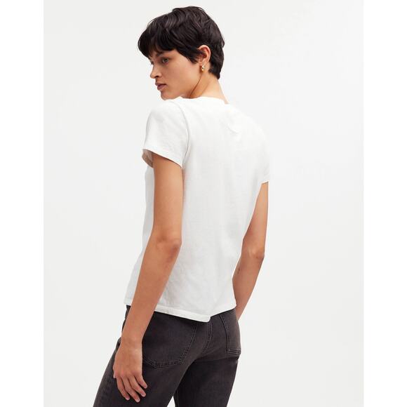 NWT Madewell White Premium Standard 01 The Shrunken Tee – Size XXS - Picture 4 of 13